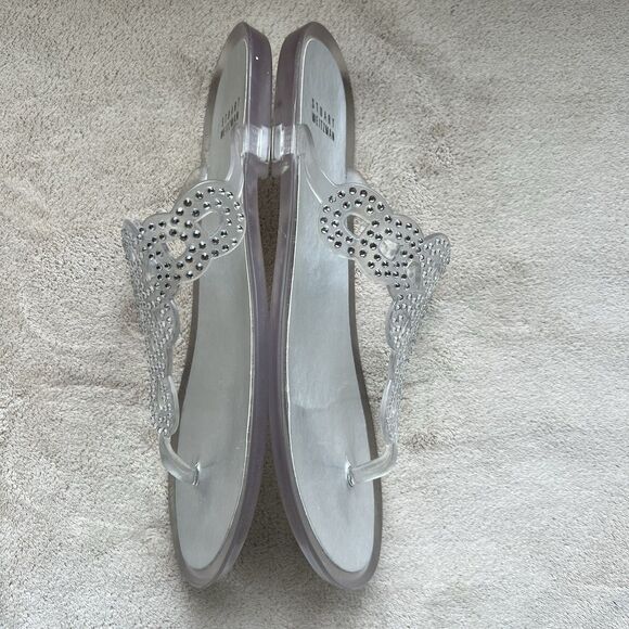 Stuart Weitzman Mermaid Clear Crystal Stones Jelly Sandal Women 9 Fit Like 8-8.5 - Picture 7 of 16
